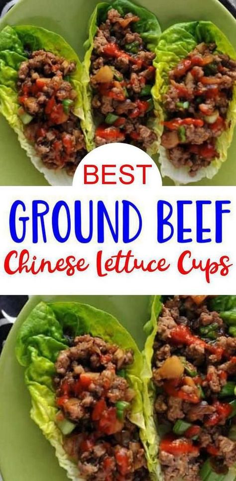 Lettuce Wraps Hamburger, Asian Beef Lettuce Cups, Chinese Lettuce Cups, Recipes For Lettuce Wraps, Asian Ground Beef Lettuce Wraps, Teriyaki Beef Lettuce Wraps, Lettuce Cups Recipe, Ground Beef Lettuce Cups, Ground Beef Lettuce Wraps Easy