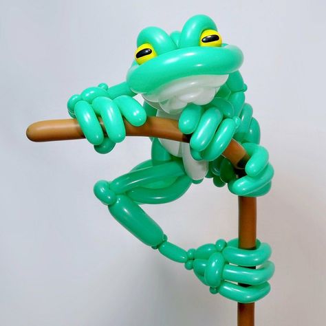 Balloon Frog, Pokemon Song, Twist Balloons, Frog On Lily Pad, Reptile Party, Happy Balloons, Twisting Balloons, Balloon Modelling, Diy Balloon Decorations