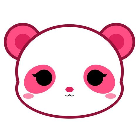 Chibi Panda, Panda Icon, Panda Pink, Cute Panda Drawing, Scenecore Art, Pink Drawing, Panda Drawing, Bear Panda, Bear Sticker