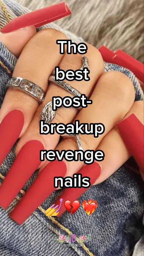 Post Breakup Nails, Breakup Nails, Revenge Nails, Post Breakup, Acrylic Nail Designs Coffin, Valentine Nails, July Nails, Girls Valentines, Lovey Dovey