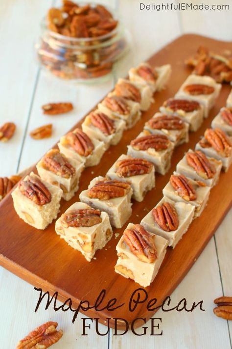 Maple Pecan Fudge Recipe, Maple Pecan Fudge, Maple Fudge Recipe, Maple Treats, Maple Fudge Recipes, Making Fudge, Sugar Pecans, Pecan Fudge, Maple Fudge