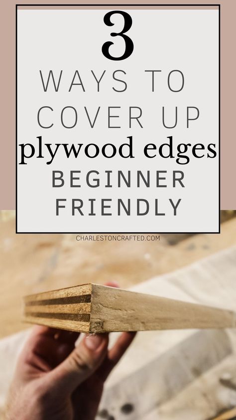 Table Edge Trim Ideas, Cover Plywood Edges, Plywood Finishing Ideas, Stained Plywood Countertop, Staining Plywood Furniture, Plywood Desk Top Diy, How To Make Plywood Look Good, Plywood Desk Top, Diy Plywood Projects