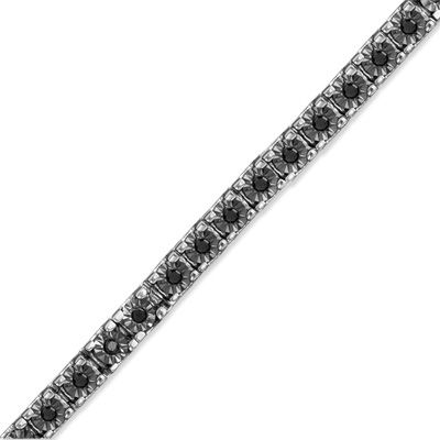 Enhanced Black Diamond Tennis Bracelet in Sterling Silver Silver Diamond Bracelet, Sparkly Bracelets, Jewelry Bracelets Gold, Diamond Bangles Bracelet, Diamond Tennis Bracelet, Sterling Bracelets, Bracelets Gold Diamond, Stylish Bracelet, Diamond Bangle