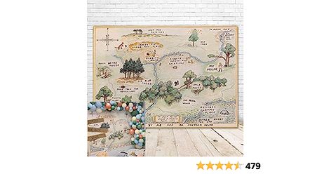 Amazon.com : 100 Acre Woods Bear Backdrop Baby Shower 7x5 Bear Background Happy Birthday Bear Home Map Backdrops for Kids One Year Old : Electronics 100 Acre Wood Map, Happy Birthday Bear, Piglet Eeyore, 100 Acre Wood, Winnie The Pooh Nursery, Pooh Birthday, Wood Nursery, Pooh Piglet, Wood Map