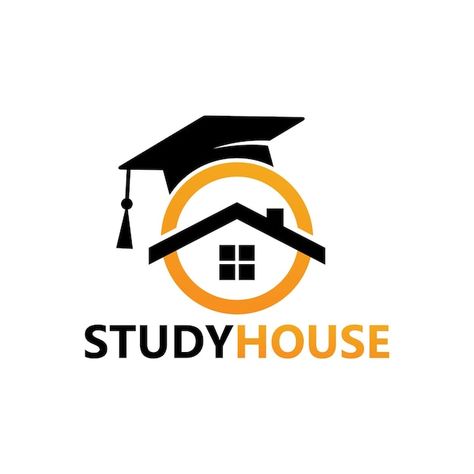 Study house logo template design | Premium Vector #Freepik #vector #app-store #mobile-logo #house-logo #house-symbol Study Logo Design, Study Logo, Personal Branding Logo Design, House Symbol, About Study, Logo House, Personal Branding Logo, Academy Logo, Mobile Logo