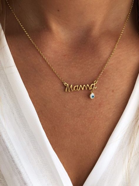 Necklace Name Design, Necklace Mama, Nose Pins, Mother Necklace, Fancy Jewelry Necklace, Mama Necklace, Pretty Jewelry Necklaces, Necklace Mom, Gold Mangalsutra