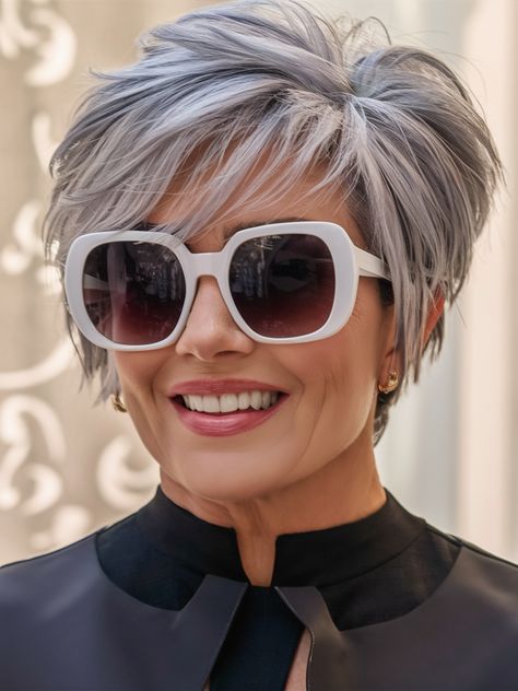 25 Winter Pixie Haircuts 2024-2025: Chic Styles to Try - Fall Update 2024 Pixie Inverted Bob, Hair Styles 2025 Women, Short Spiked Hair For Women Over 50, Spiky Pixie Haircut Spikes 2024, Short Hair Styles 2024, Gray Pixie Haircut Over 50, Stacked Pixie Haircut, Layered Pixie Bob, Layered Stacked Bob Haircut