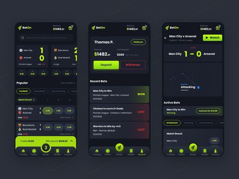 Sports Betting - BetOn by Kyran Leech on Dribbble Sport Betting Design, Betting App, Mobile App Design, Sports Betting, App Icon, App Design, Global Community, Mobile App, Sports