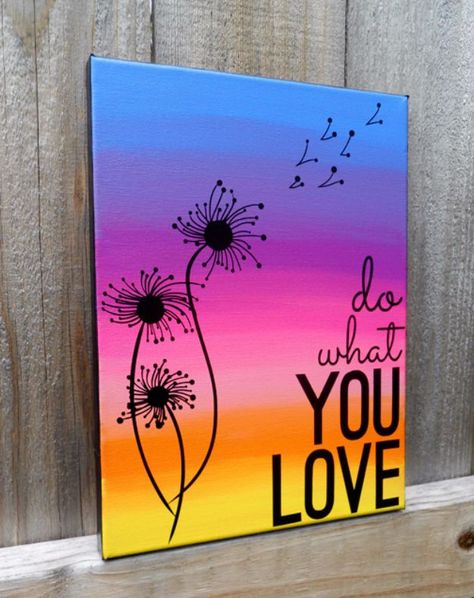 DIY Canvas Painting Ideas - Quote Canvas Art - Cool and Easy Wall Art Ideas You Can Make On A Budget #painting #diyart #diygifts Canvas Art Quotes, Simple Wall Art, Simple Canvas Paintings, Cute Canvas Paintings, Easy Canvas Art, Easy Canvas Painting, Hur Man Målar, Canvas Painting Diy, Small Canvas Art