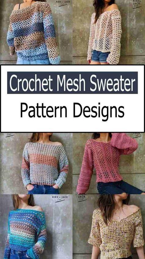 Crochet Mesh Sweater Crochet Net Sweater, Mesh Sweater Pattern, Mesh Sweater Crochet, Mesh Crochet Sweater, Crochet Mesh Sweater, Boho Top Pattern, Mesh Cardigan, Crochet Boho Top, Mesh Sweater