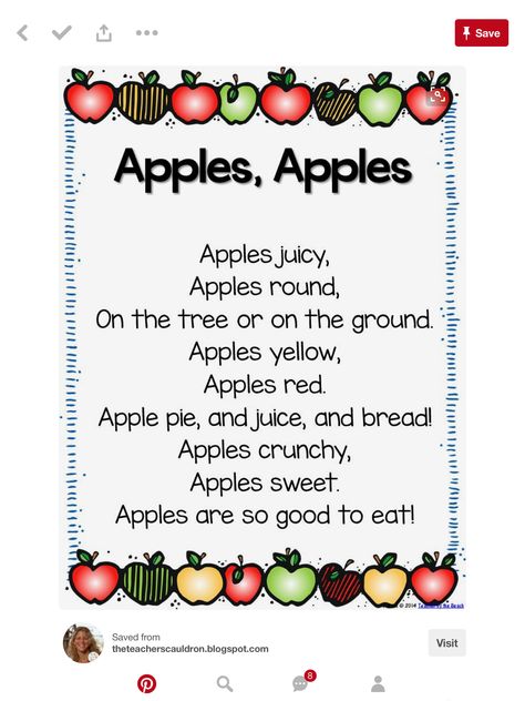 English Rhymes, English Food, Red Apple, Apple Pie, Online Courses, Healthy Eating, Preschool, Yummy Food, Songs