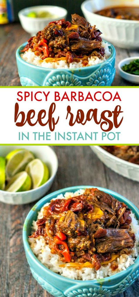 Barbacoa Crock Pot, Roast In The Instant Pot, Barbacoa Beef, Beef Roast, Tasty Dinner, Spicy Beef, Shredded Beef, Instapot Recipes, Instant Pot Pressure Cooker