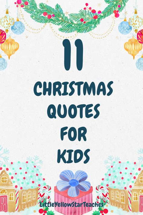 Add a sprinkle of magic this holiday season with our '11 Christmas Quotes For Kids'! ✨These meaningful quotes and journal prompts are designed to make your festive celebrations extra special. 👪 Spark up the joy of Christmas with your little ones, and create lasting memories! Don't miss out, click on the pin ✨ Christmas Magic For Kids Quotes, Christmas Quotes Family For Kids, Christmas Book Quotes, Santa Quotes For Kids, Christmas Poems For Kids Christian, Happy Holidays Quotes Christmas, Short Christmas Poems For Kids, Kids Christmas Quotes, Christmas Magic Quotes