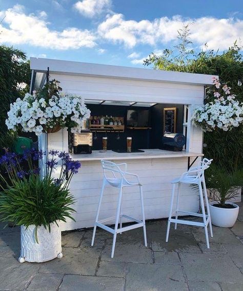 Inspiration - Garden Bar Ideas. Rubbermaid Shed Bar, Shed Cafe Ideas, Pool Bar Shed, Shed Converted To Bar, She Shed Bar Ideas Interior, Converted Shed Ideas, Diy Shed Bar, Bar Sheds Ideas Backyards, Bar Shed Backyard