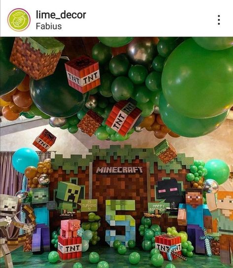 Birthday Theme Minecraft, Minecraft Bday Decorations, Minecraft Party Decorations Birthdays, Minecraft Themed Birthday Party Decoration, Minecraft Birthday Decor, Minecraft Party Ideas Decoration, Minecraft Theme Birthday, Minecraft Birthday Party Decorations, Minecraft Themed Birthday Party