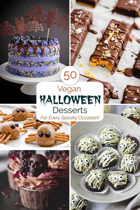 Vegan Dessert Halloween, Healthy Halloween Sweet Treats, Halloween Air Fryer Recipes, Vegan Halloween Cake, Halloween Vegan Treats, Vegan Halloween Treats, Vegan Halloween Desserts, Vegan Halloween Recipes, Halloween Truffles