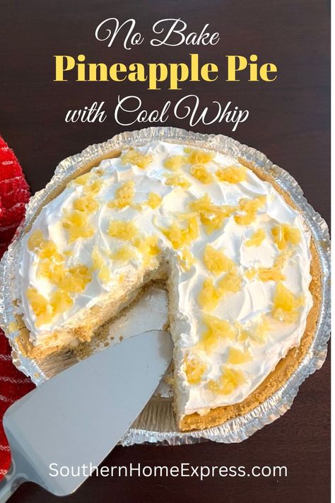 This no bake pineapple pie with cool whip is easy to make and absolutely delicious. It's perfect for special occasions at any time of year! Million Dollar Pie Recipe Cool Whip, No Bake Pineapple Pie, Pineapple Cream Cheese Pie, Impossible Pies, Pineapple Dream, Cool Whip Desserts, Pineapple Dessert, Dream Dessert, Oreo Fluff