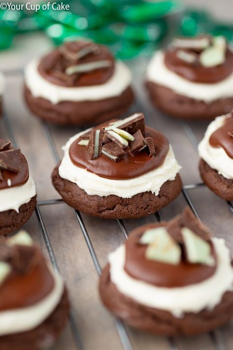 My family is OBSESSED with these Chocolate Marshmallow Mint Cookies Devils Food Cake Mix, Grasshopper Cookies, Cup Of Cake, Soft Chocolate Cookie, Chocolate Marshmallow Cookies, Chocolate Cake Mix Cookies, Mint Cake, Chocolate Mint Cookies, Devils Food Cake Mix Recipe