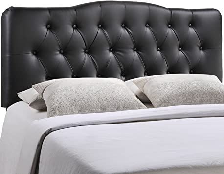 Modway Annabel Vinyl Headboard In Black - Full Vinyl Headboard, Arch Headboard, Arched Headboard, Full Headboard, Black Headboard, Leather Headboard, Black Bedroom, Queen Headboard, King Headboard