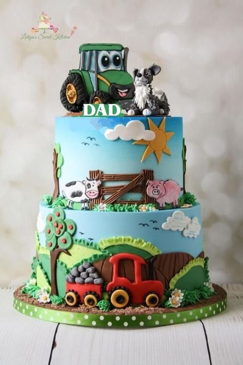 Farmyard Cake, Cake Tractor, Tractor Birthday Cakes, Farm Birthday Cakes, Extreme Cakes, Rodjendanske Torte, Farm Animal Cakes, Tractor Cake, Sweet Kitchen