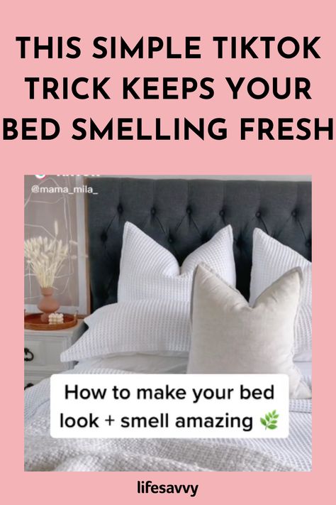 This Simple TikTok Trick Keeps Your Bed Smelling Fresh – LifeSavvy How To Keep Bedding Smelling Fresh, How To Keep Sheets Smelling Fresh, How To Make Sheets Smell Good, How To Make Your Bed Smell Good, Chantel Mila, Tiktok Content Creator, Bedroom Organizing, Bedroom Cleaning, Sheet Spray