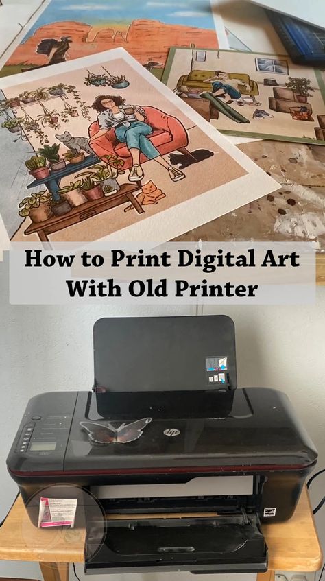 Print asrt at home with your printer and make it look good How To Make Digital Art Prints, Create Graphics, Print Shop, Easy Tutorial, Creative Crafts, Printed Paper, Digital Art Prints, Watercolor Paper, Diy Gift