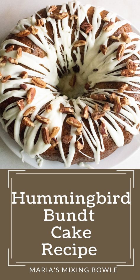 Southern Hummingbird Bundt Cake, Hummingbird Cake Bars, Hummingbird Bundt Cake Southern Living, Hummingbird Bundt Cake Recipes, Winning Cake Recipes, Hummingbird Pound Cake, Honey Bun Bundt Cake Recipe, Easter Bundt Cakes Ideas, Coffeecake Bundt Cake