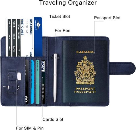 WALNEW RFID Blocking Passport Holder Travel Wallet Cover Case with amazing utilities Family Passport Holder, Passport Information, Passport Case, Credit Card Numbers, Passport Wallet, Travel Wallet, Wallet Pattern, Some Cards, Travel Items