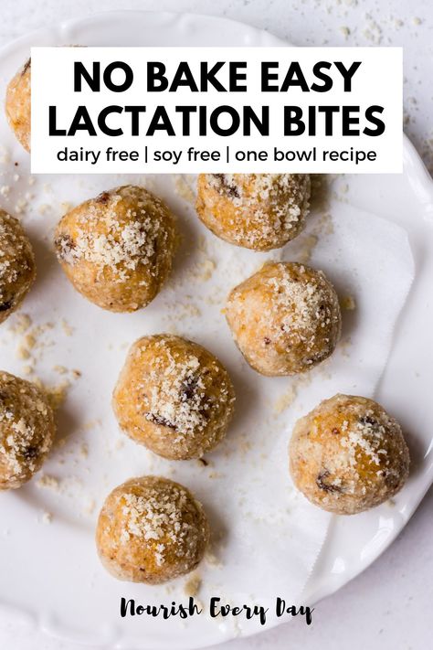 No bake Lactation Energy Bites Recipe | healthy lactation balls recipe made with oats, ground flaxseed, brewers yeast, peanut butter, coconut and a touch of honey. A quick easy snack for new breastfeeding mums! Energy Bites Recipe Healthy, Lactation Balls, Lactation Bites, Baby Meal Prep, Energy Bites Recipe, Sugar Free Recipe, Postpartum Recipes, Healthy Snack Recipe, Clean Food Recipes