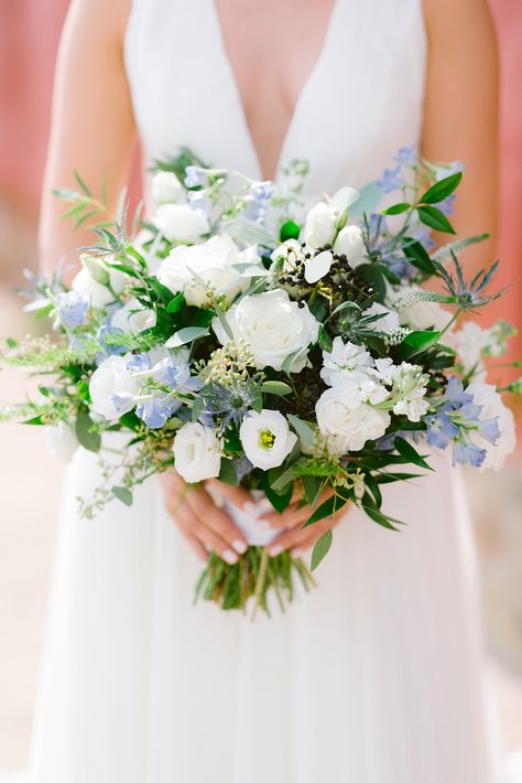 Fall Virginia, Jessica Clark, Blue Green Wedding, Bridesmaid Bouquet White, White Flower Bouquet, Blue White Weddings, Bridal Bouquet Blue, Wedding Nyc, Wedding New York