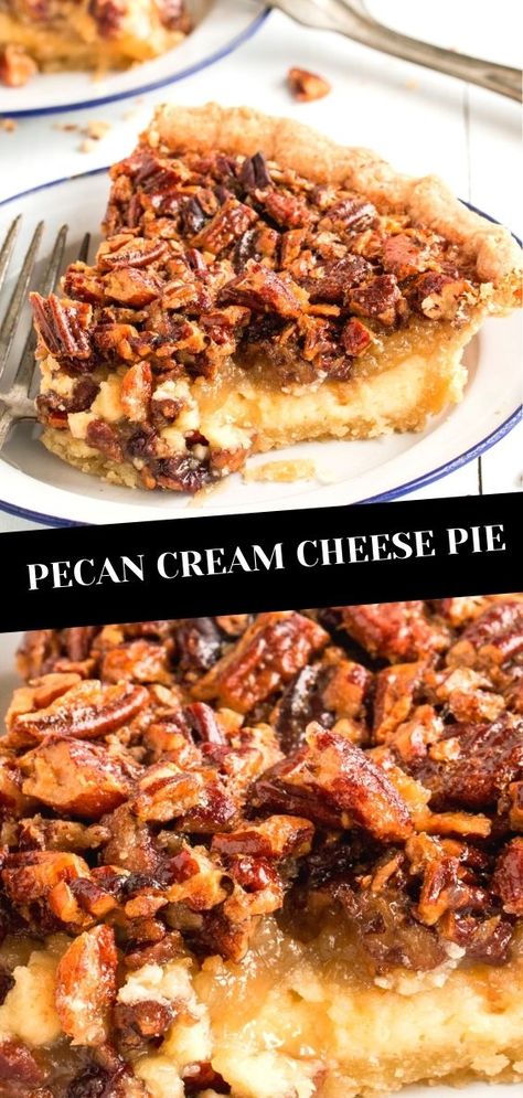 Pecan Cream Cheese Pie, Caramel Pecan Bars, Pecan Pie Cheesecake Recipe, Pina Colada Cupcakes, Pecan Pie Cheesecake, Pecan Cheesecake, Cream Cheese Pie, Cream Cheese Desserts, Pecan Bars