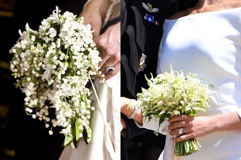 Bouquet- HarpersBAZAAR.com Lily Of The Valley Wedding Bouquet, Princess Beatrice Wedding, Lily Of The Valley Bouquet, Grace Kelly Wedding, Middleton Wedding, Detail Couture, Simple Beach Wedding, Kate Middleton Wedding, Wedding Bouquets Bride