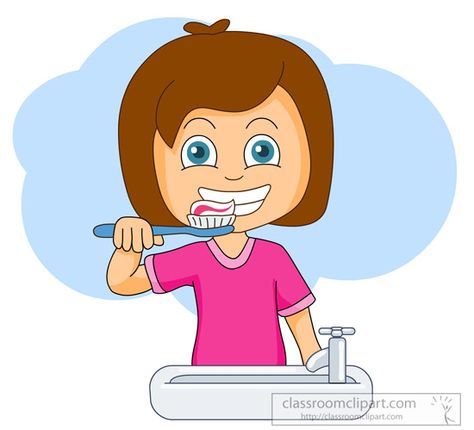 Brush Teeth Clipart, Good Habits For Kids, Teeth Clipart, Tooth Brushing Chart, Morning Routine Kids, Daily Schedule Kids, Teeth Drawing, Teeth Clip, Classroom Clipart