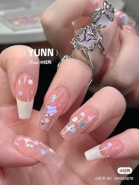 Idol Nails, Girly Clothes, Nice Life, Pretty Gel Nails, Really Cute Nails, Acrylic Nails Coffin Short, Star Nails, Simple Nail Designs, Coffin Nails Designs