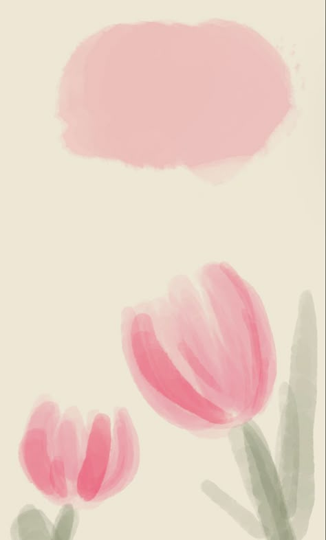 Pink Tulip Aesthetic Wallpaper, Tulips Minimalist Wallpaper, Spring Wallpaper Simple, Tulip Background Wallpapers, Tulip Wallpaper Drawing, Pink Wallpaper Tulips, Tulip Lockscreen, Tulip Wallpaper Iphone, Tulip Iphone Wallpaper