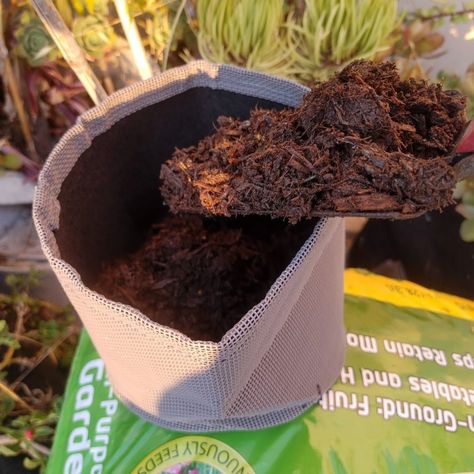 How much soil do I need for my grow bag? | 247Garden Trellis Netting, Strawberry Pots, Bamboo Stakes, Bamboo In Pots, Planter Trellis, Plant Ties, Seedling Pots, Growing Potatoes, Plant Covers