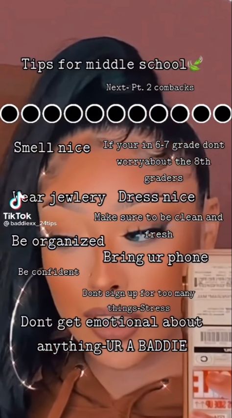 First Day Of 8th Grade Hairstyles, 6th Grade Glow Up Tips, How To Glow Up For 8th Grade, How To Act At School, Glow Up Tips For Middle Schoolers, How To Become Popular In Middle School, Sixth Grade Tips, How To Look Better At School, How To Slay School