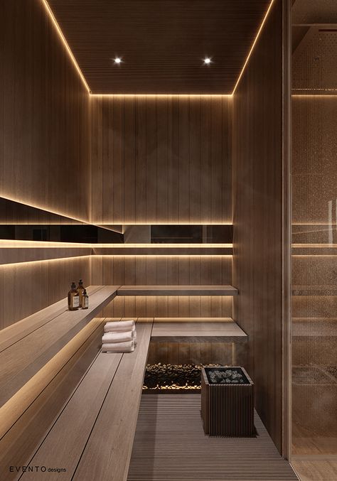 Dry Sauna Design, Home Sauna Design, Sauna Interior Design, Gym Design Interior, Luxury Gym, Dry Sauna, Sauna Design, Ceiling Design Modern, Sauna Room