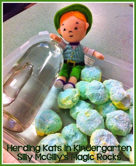 "Magic" leprechaun rocks! Baking soda reaction with vinegar! Leprechaun Rocks, March Lessons, March Themes, Teaching Holidays, March Activities, St Patrick Day Activities, Kindergarten Fun, Spring Preschool, St Pats