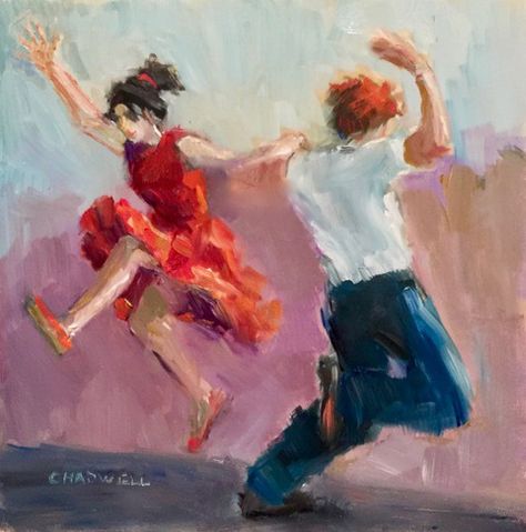 Wild Jive by Connie Chadwell Glitter Wallpapers, Tango Dancers, Dancing Drawings, Contemporary Impressionism, Daily Painters, Oil Pastel Art, Glitter Wallpaper, Jive, Dance Art