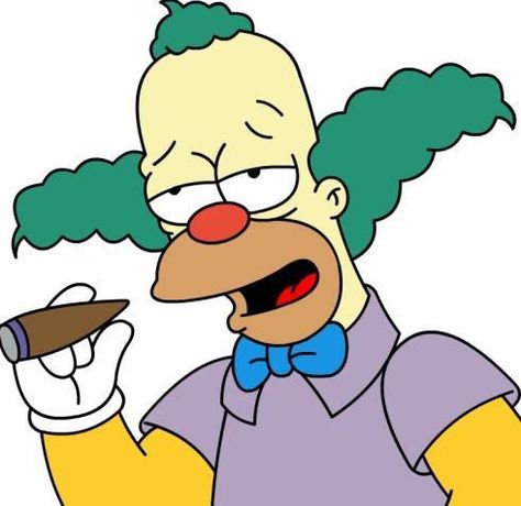 Crusty The Clown Simpsons, Crusty The Clown, Simpson Characters, Bob Patiño, Krusty The Clown, 90's Vibes, Clown Tattoo, Simpsons Characters, Sticker Ideas