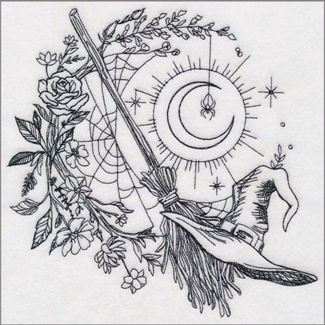 Witchy Tattoo Designs, Witches Wreath, Best Feminine Tattoos, Tattoos 2023, Random Tattoos, Wiccan Tattoos, Witch Wreath, Witch Tattoo, Spooky Tattoos