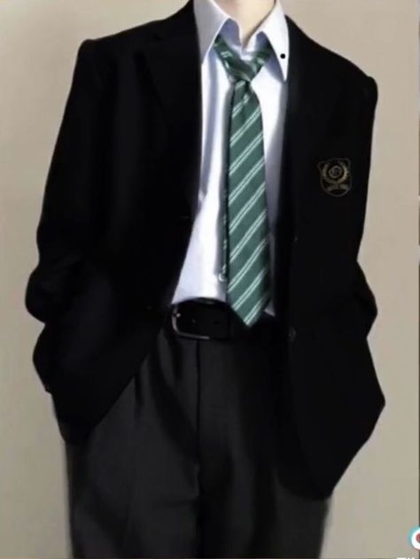 Uniform Private School, Private School Uniform Outfits, Dark Academia Uniform, Private School Uniforms, Men's Uniform, School Uniform Pants, Uniform Outfits, Hip Hop Trends, Black Korean