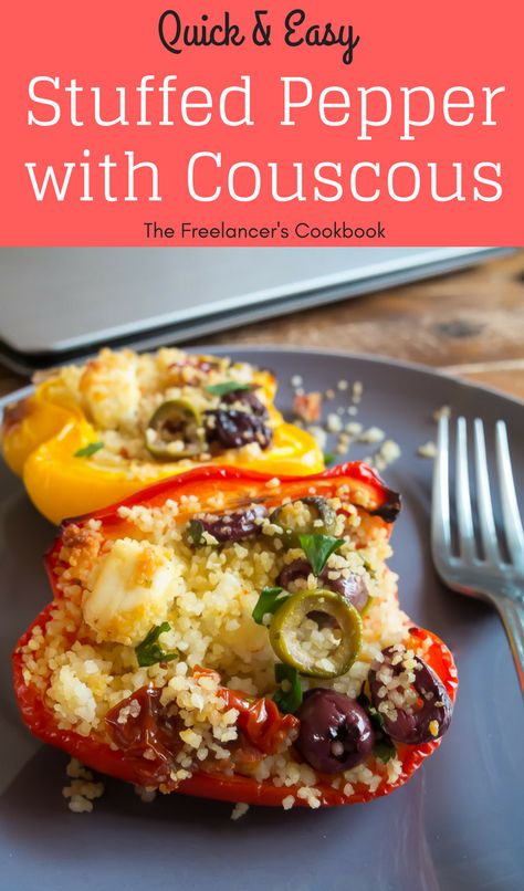 Stuffed Peppers With Couscous, Simple Stuffed Peppers, Couscous Stuffed Peppers, Vegetarian Thai, Easy Stuffed Peppers, Dorm Food, Healthy Beef Recipes, Healthy Beef, Vegan Baby