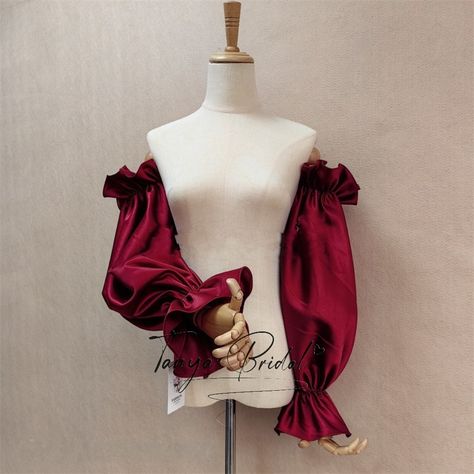 Burgundy Satin Detachable Sleeves For Wedding Party Dress Ruffles Simple Arm Sleeve Decoration Bride Accessories - AliExpress 320 Simple Arm Sleeve, Dress Ruffles, Detachable Sleeves, Wedding Party Dress, Bride Accessories, Puffy Sleeves, Arm Sleeve, Wedding Party Dresses, Ruffle Dress