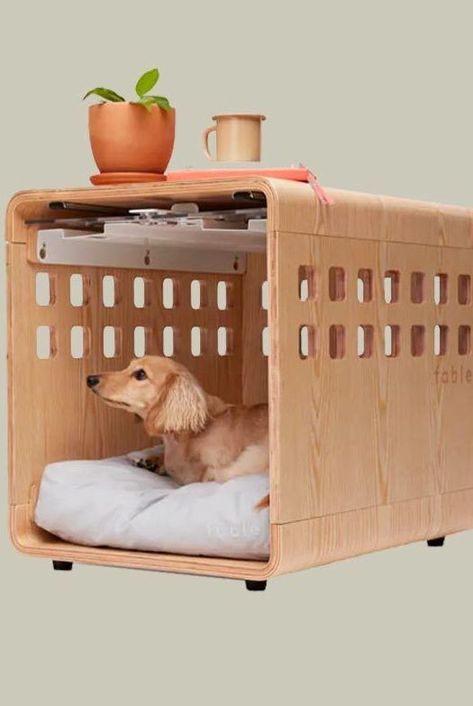 Gone are the days when dog crates cramped your space and style. We evaluated the top dog crate furniture pieces that double as home decor. Luxury Pet Furniture, Portable Dog Crate, Crate Side Table, Dog Den, Indoor Dog House, Wooden Dog Crate, Crate Bed, Dog Room, Dog Crate Furniture