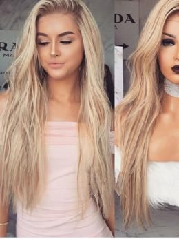 Ombre Blonde Long Human Hair Lace Wig- edw2055 Human Lace Front Wigs, Summer Gradient, Wigs For White Women, Long Blonde Wig, Balayage Bob, Blond Ombre, Ombre Blond, Women Wigs, Stylish Short Hair