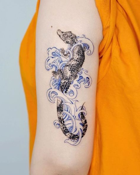 Crocodile Tattoos, Tato Realis, Alligator Tattoo, Crocodile Tattoo, Lizard Tattoo, Dna Tattoo, Optical Illusion Tattoo, Raven Tattoo, Tattoo Project