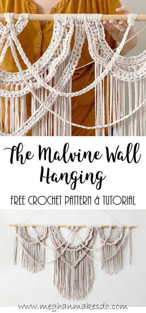 Diy Crochet Wall Hanging, Corak Krusye, Crochet Wall Hanging, Crochet Wall Art, Crochet Wall Hangings, Crochet Home Decor, Wall Hanging Diy, Decor Hanging, Pattern Wall