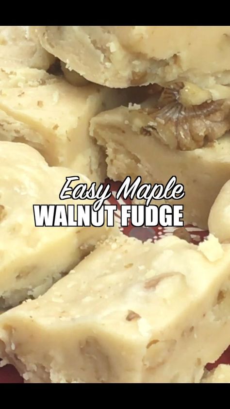 Easy Maple Walnut Fudge Recipe in 2022 | Fudge recipes, Homemade fudge recipes, Candy recipes homemade Easy Maple Fudge, Maple Walnut Fudge Recipe, Maple Walnut Fudge, Maple Fudge Recipes, Walnut Fudge Recipe, Winter Sweets, Peanut Butter Fudge Recipes Easy, Fudge Candy, Sweet Deserts